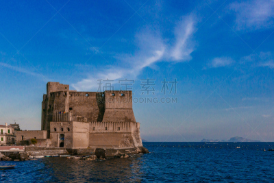 纳布勒斯,意大利,城堡,黄昏,欧洲,图像,海洋,无人,海岸线,旅游目的地