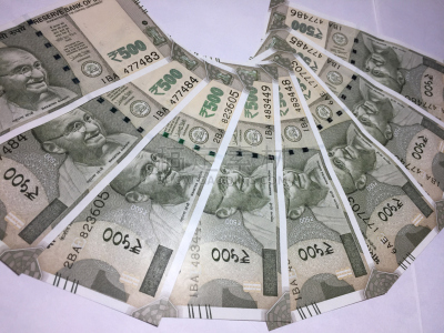 五个物体,500米,印度储备银行,圣雄甘地,中央银行,水平画幅,金融,人,金融和经济,税