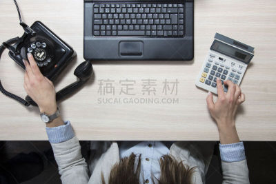 电话机,女商人,财务数据,拨电话,助手,多重任务,努力,税,经理,疲劳的