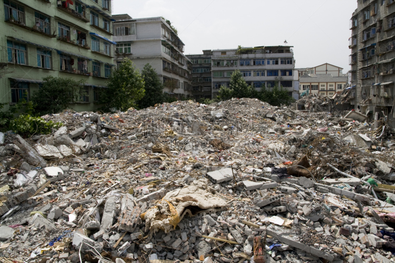 地震,四川省,中国,都江堰 ,水平画幅,自然灾害,彩色图片,无人,亚洲,摄影