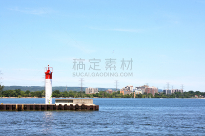 海岸线,加拿大,安大略省,伯林顿,电缆,水,天空,水平画幅,能源,无人