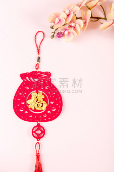 中国结,粉色背景,可爱的,传统,春节,美术工艺,中国灯笼,简单,传统节日,中国