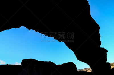 自然拱,沙漠,天空,水平画幅,夜晚,无人,大西洋群岛,火山岩,火山颈,摩尔岩层