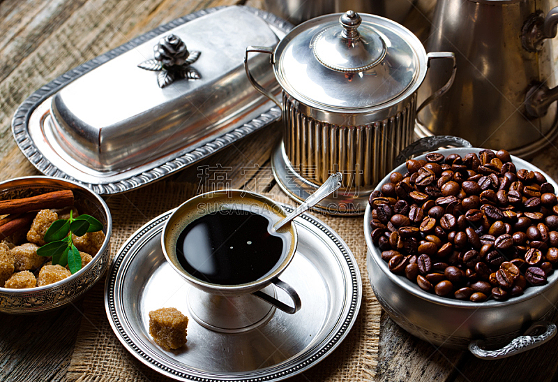 黑咖啡,磨咖啡机,咖啡机,烤咖啡豆,古董,早餐,水平画幅,无人,古典式,饮料