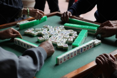 麻将,团体性运动,棋盘游戏,进行中,中国人,损失,中间部分,下班后,休闲活动,水平画幅
