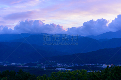 地形,长野县,日本,黄昏,乡村,自然,天空,水平画幅,高视角,无人