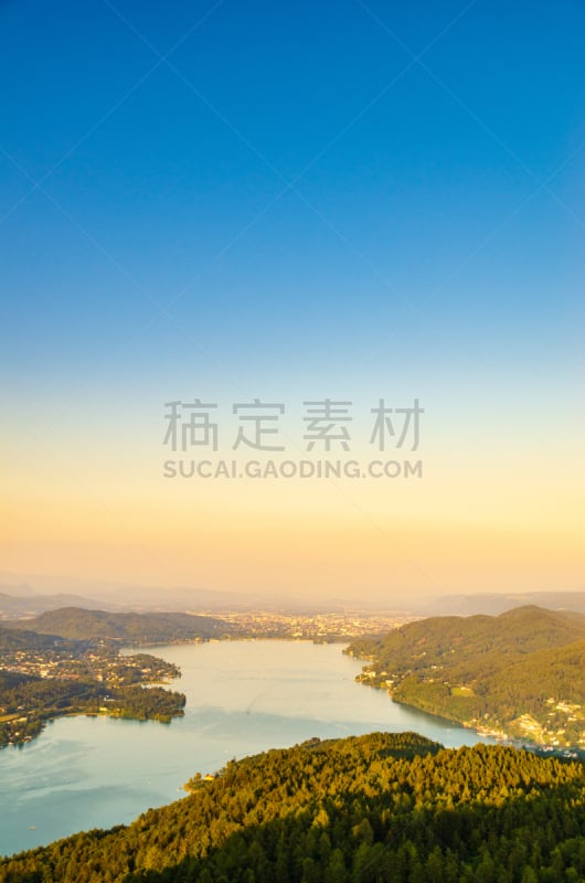 奥地利,湖,旅行者,斑点,风景,卡林斯亚,山,在上面,垂直画幅,图像