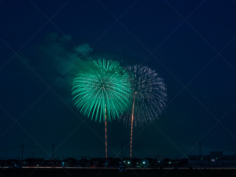 焰火,日本,天空,新的,信浓川,水平画幅,夜晚,无人,绘画插图,光