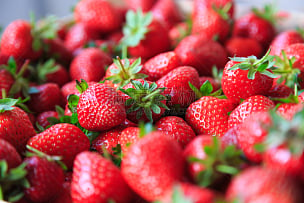 草莓,清新,水果,边框,水平画幅,无人,夏天,明亮,甜点心,大量物体