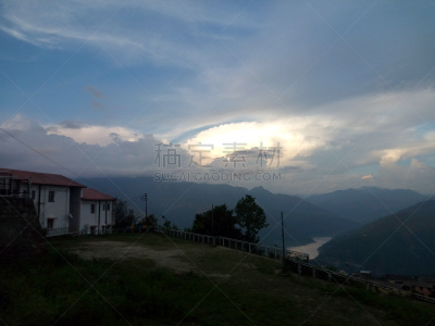 风景,云,天空,新的,特里加瓦尔区,图像,美,无人,山,户外