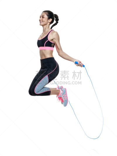 松弛练习,女人,运动,分离着色,白色背景,健身房,垂直画幅,仅一个女人,全身像,人