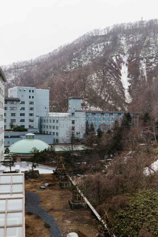 都市风景,山,日本,北海道,it技术支持,早晨,雪,垂直画幅,天空,城镇景观