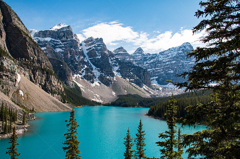 阿尔伯塔省,加拿大,自然美,露易斯湖,加拿大落基山脉,梦莲湖,水,美,水平画幅,无人