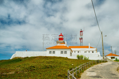 灯塔楼,罗卡角,葡萄牙,新特拉,圣路卢卡斯,面向陆地,自然,悬崖,水平画幅,岩石