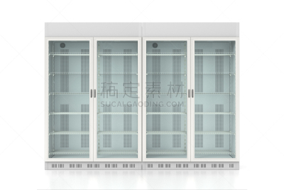 冷藏货架,空的,已售完,冰柜,冷却器,零售展示,正面视角,车轮,水平画幅,超级市场