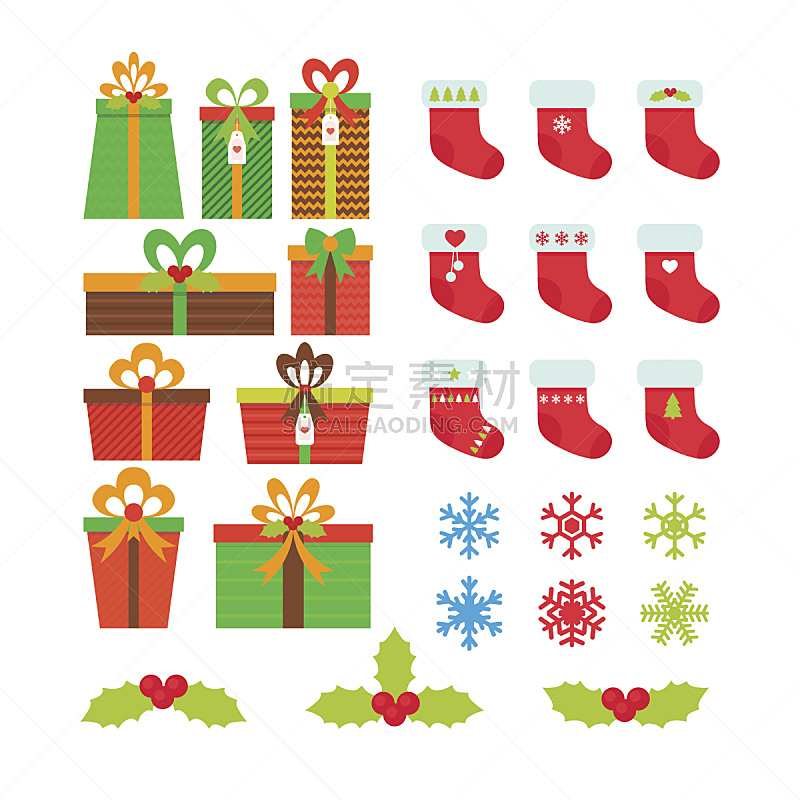 雪花,浆果,计算机图标,冬青树,包装纸,袜子,球体,部分,圣诞装饰物
