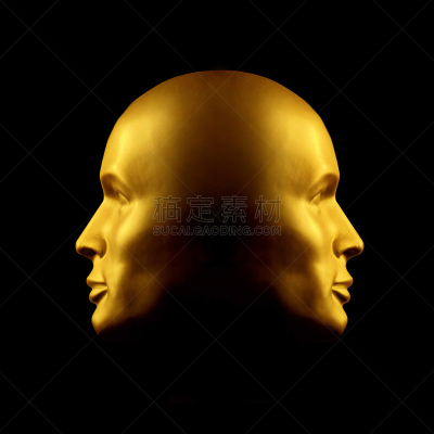 人的头部,黄金,不诚实,雕像,两面派,反差,想法,人的脸部,杰纳斯,金色