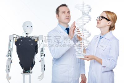 科学家,脱氧核糖核酸,机械手,看,非凡的,创造力,未来,智慧,基因组学,科学实验