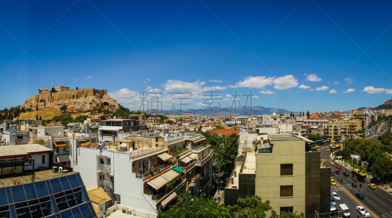 Lovely view of Athens Acropolis from the roof, Greece