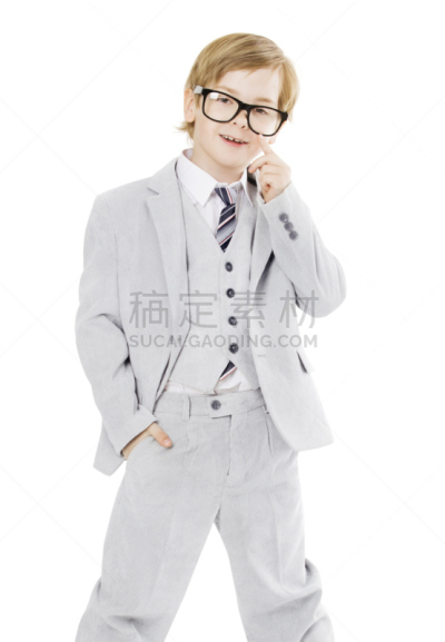 智慧,套装,眼镜,男孩,儿童,小的,肖像,模仿成人,校服,垂直画幅