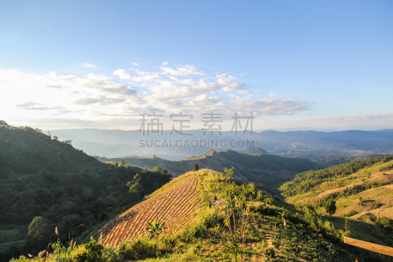 泰国,清迈省,自然,山脊,图像,草,山,陆地,2015年