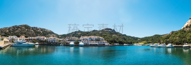 海港,全景,切尔沃港,意大利萨丁岛,撒丁岛,美,度假胜地,外立面,休闲活动,水平画幅