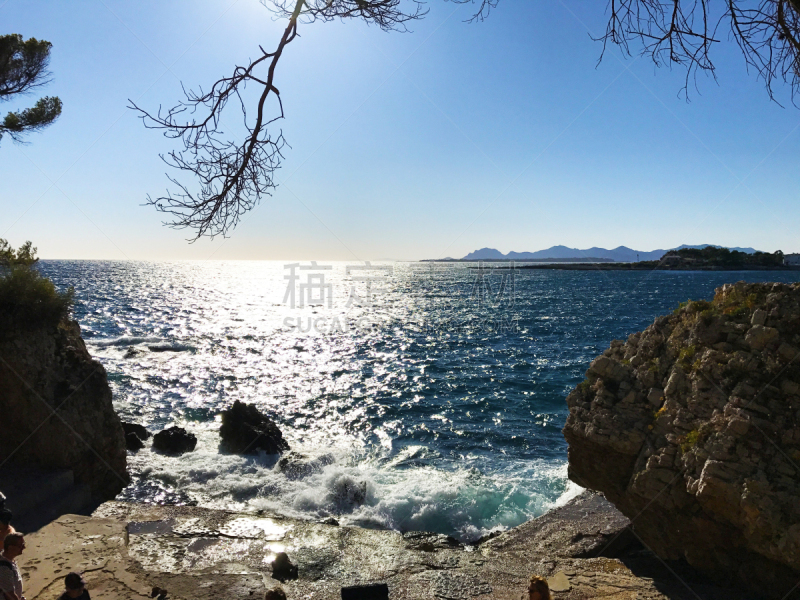 蔚蓝海岸地区,法国,海岸线,安提布,俄亥俄河,自然,风景,图像,海洋,无人