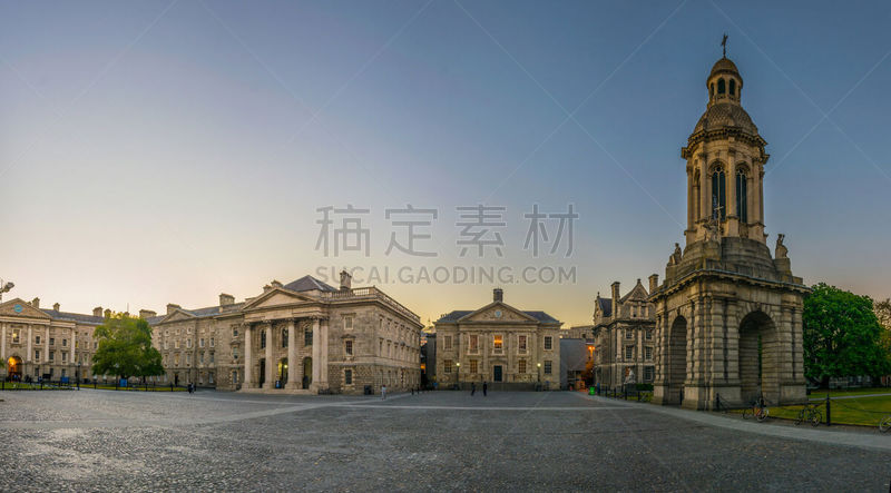 爱尔兰共和国,校园,钟楼,都柏林,圣三一学院,里面,爱尔兰都柏林,学校公寓,人类居住地,图书馆