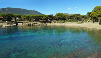 水,地中海,海湾,风景,在上面,水平画幅,无人,夏天,海岸地形