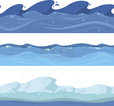 波浪,矢量,式样,海洋,游戏,河流,卡通,水,暴风雨,边框