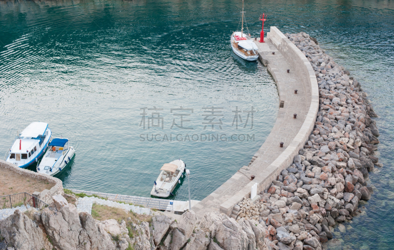 海港,小的,停泊的,有帆船,地中海,克尔克,船拍视角,码头,航海设备,游艇码头