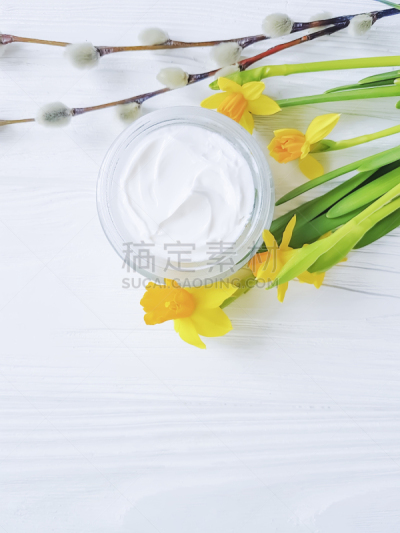 化妆用品,水仙花,木制,白色,柳树,背景,毛绒绒,米色,健康保健,自然界的状态