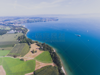 湖,奥地利,博登湖,瑞士,德国,无人机,航拍视角,水,美