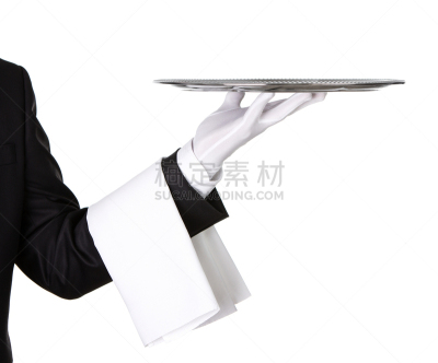 银色,特写,拿着,餐盘,男招待,仆人,留白,侍者,主菜餐盘,服务业职位