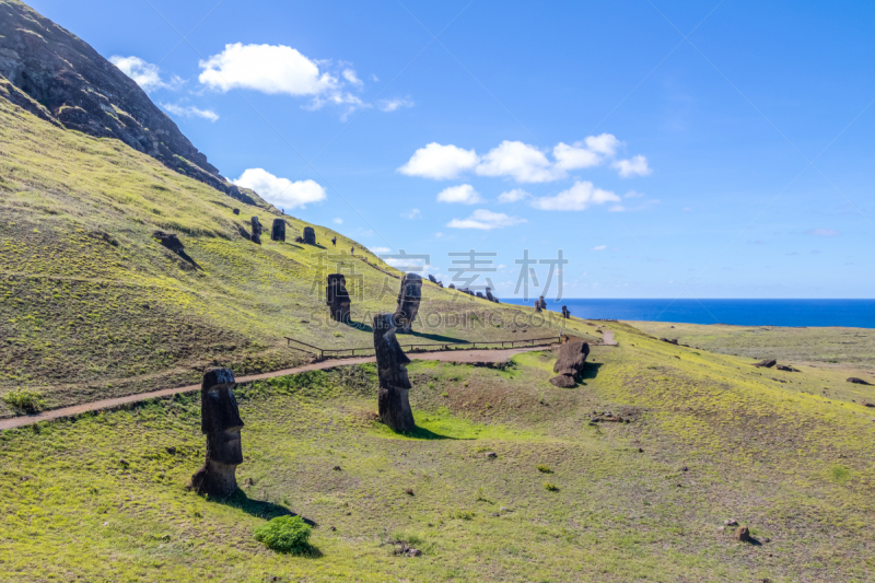 拉诺拉拉库,复活节岛 ,采石场,智利,火山,ahu vaihu,纪念碑,天空,古代文明,公园