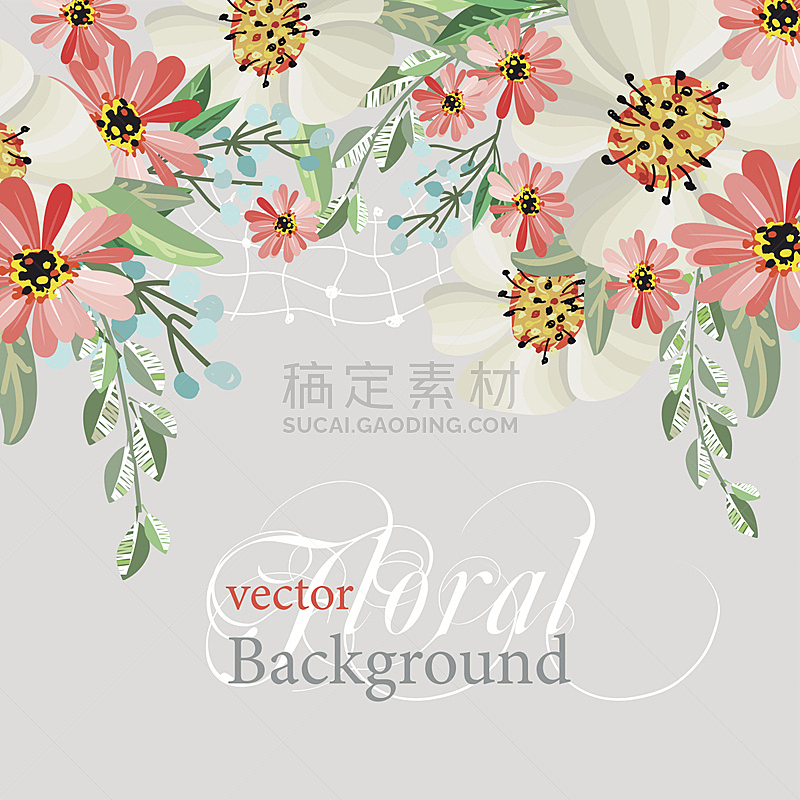 background with floral bouquets