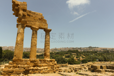 庙堂之谷,阿格利真托,神,全景,寺庙,意大利,自然立柱,水平画幅,古老的,旅行者