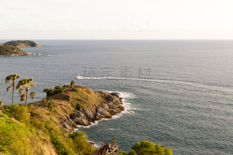 安达曼海,观测点,普吉岛,风景,卡隆海滩,簇叶从生的,水平画幅,蓝色,斑点,浪漫