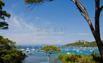 法国,蓝色,岛,海洋,波克罗勒岛,鸡尾酒,水,天空,水平画幅,夏天