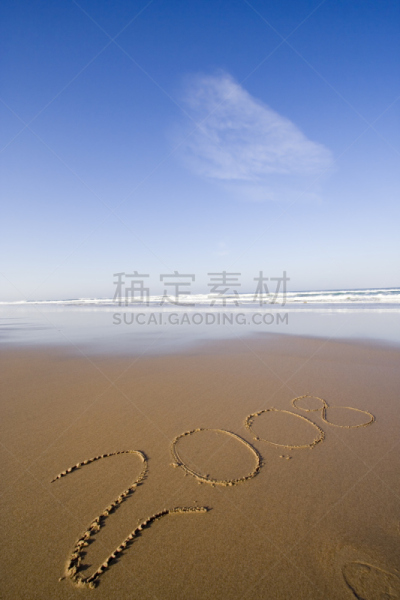 2008,垂直画幅,天空,沙子,沙滩派对,无人,新年,夏天,空的,海滩
