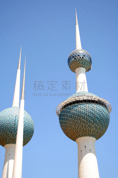 科威特塔,垂直画幅,天空,形状,缅因州,户外,晚会,球体,高处,彩色图片