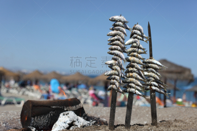 沙丁鱼,炊具,福恩吉罗拉,饮食,水平画幅,无人,安达卢西亚,海产,户外,西班牙