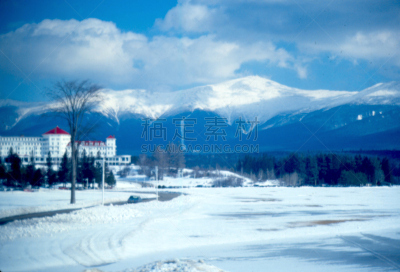 小旅馆,华盛顿山,美国,水平画幅,档案,雪,无人