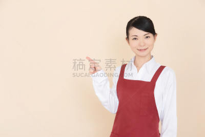 女人,围裙,平衡折角灯,仅日本人,肖像,字节,东亚人,日本人,兼职工作人员,影棚拍摄