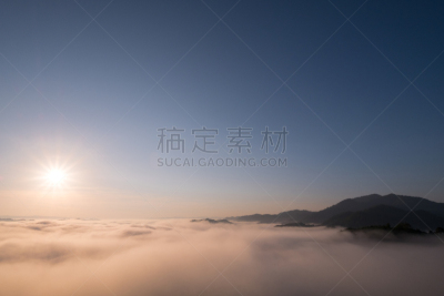 早晨,海洋,云,自然美,天空,美,水平画幅,山,无人,户外