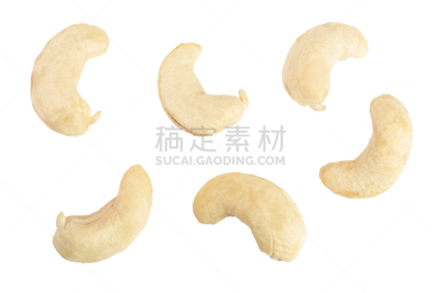 风景,腰果,分离着色,平铺,白色背景,坚果,素食,干花,干的,干衣机