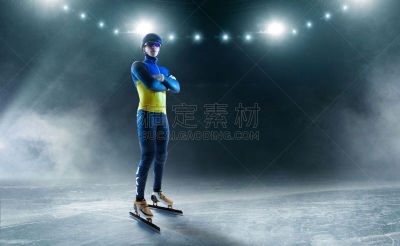短道速滑,专业人员,运动,长道速滑,仅男人,弹性,平衡,仅一个男人,冬季运动会,球场