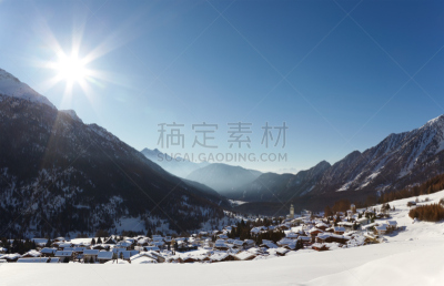 山庄,尚波吕克,莫堤玫瑰山,奥斯塔山谷,宾尼的阿尔卑斯山脉,水平画幅,山,雪,无人,户外