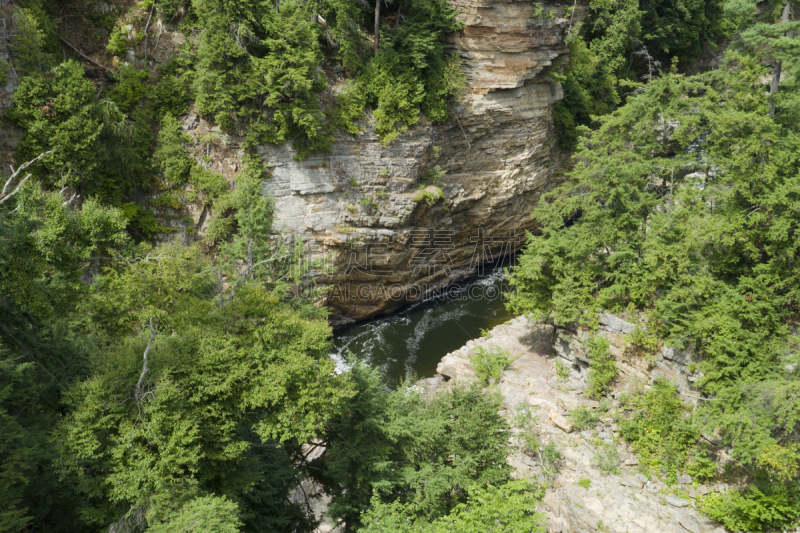 沟壑,river ausable,阿迪朗达克州立公园,水,水平画幅,高视角,无人,古老的,夏天,户外