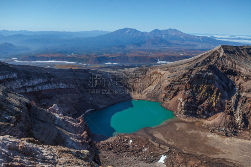 堪察加半岛,火山,水平画幅,导游,计量器,波波卡特佩特火山,艾克斯塔奇哈特尔火山,户外,俄罗斯,自然公园